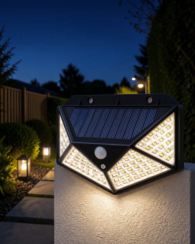 Solar Güçlü 100 LED Bahçe Lambası – Enerji Tasarruflu, Suya Dayanıklı ve Geniş Açılı Işık