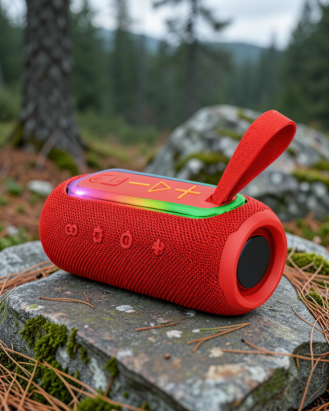 Taşınabilir Mini Bluetooth Hoparlör Güçlü Ses ve Şık Kırmızı Tasarım