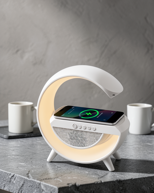 Bluetooth 5.0 Hoparlör – Kablosuz Şarj, RGB Gece Lambası ve FM Radyo