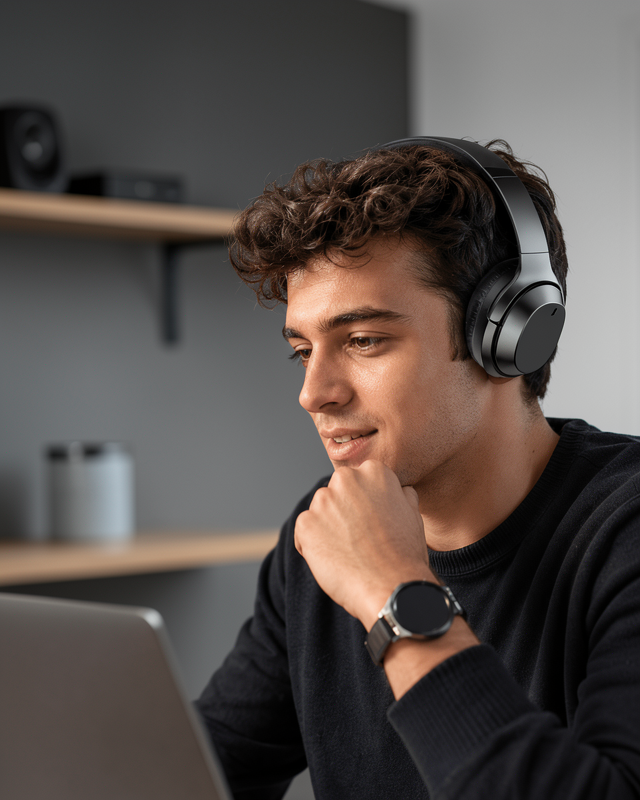 Siyah Kablosuz Bluetooth Kulaklık 300 mAh Hızlı Şarj Katlanabilir Pedli Yeni Nesil