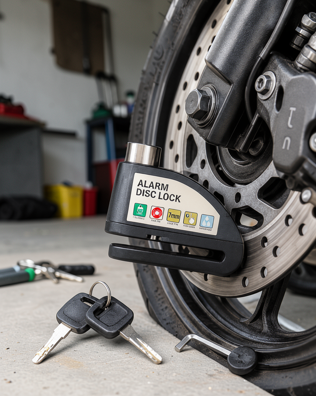 110 dB Alarmlı Disk Fren Kilidi Su Geçirmez Çelik Gövde Motosiklet Güvenlik