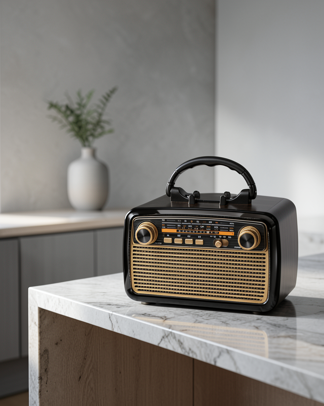 LED’li Nostaljik Bluetooth Hoparlör – Vintage Tasarım, Ahşap Doku