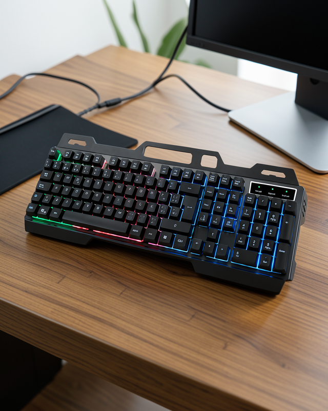 RGB Aydınlatmalı Klavye Mouse Seti – USB Bağlantılı, Türkçe Q, Ayarlanabilir DPI, Ergonomik Yapı