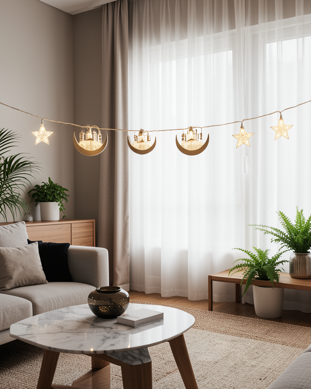 3 Metre Ramazan LED Saçak Işık Ev İçi Dekoratif Aydınlatma