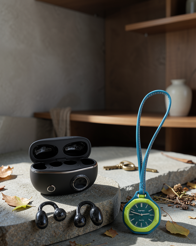 Yeşil Çanta Charm Saat ve Kablosuz Bluetooth Kulaklık İkili Kampanya Seti Günlük Kullanım