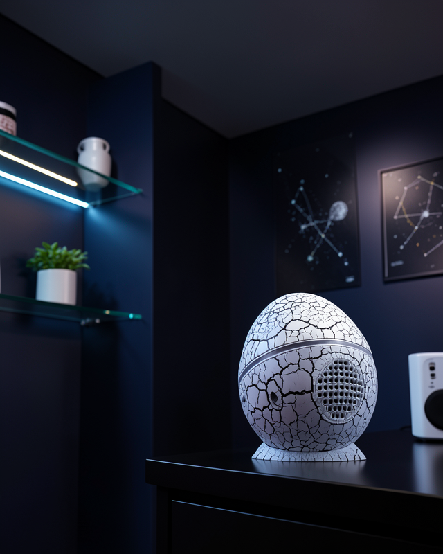 Dinozor Yumurtası Galaksi Projektör Gece Lambası 4'ü 1 Arada – Bluetooth Hoparlörlü
