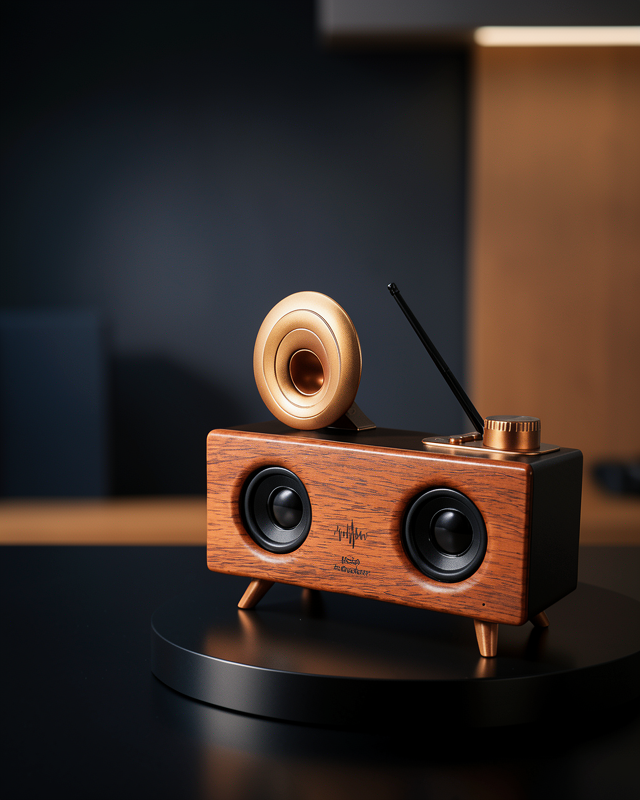 Gramafon Tasarımlı Bluetooth Hoparlör 3D Ses Teknolojili Çok Fonksiyonlu