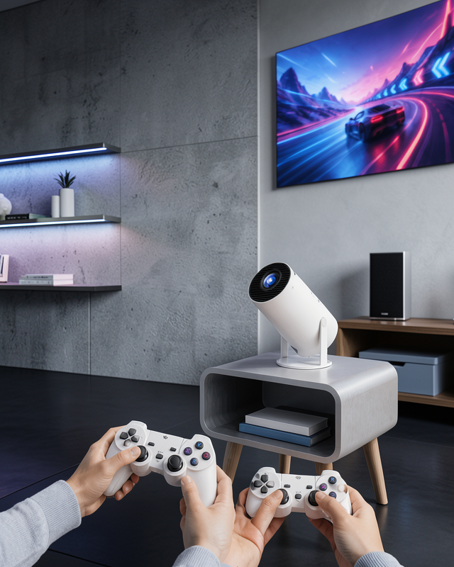 Taşınabilir Projeksiyon Cihazı 4K Destekli Wi-Fi Kablosuz Ekran Yansıtma