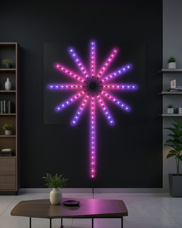 RGB LED Dekoratif Duvar Lambası İç Mekân Telefon Kontrollü Ortam Aydınlatması