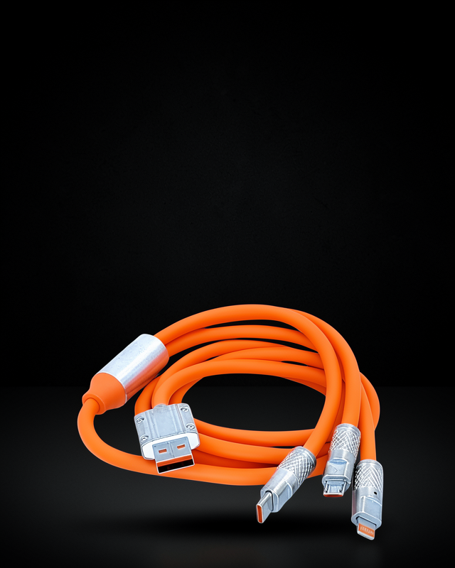 Çoklu Şarj Kablosu USB Type-C İOS Uyumlu 120W Hızlı Şarj Kablosu