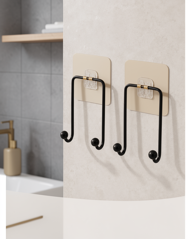 2'li Yapışkanlı Duvar Askısı Mutfak Banyo ve Ev İçin Askılık