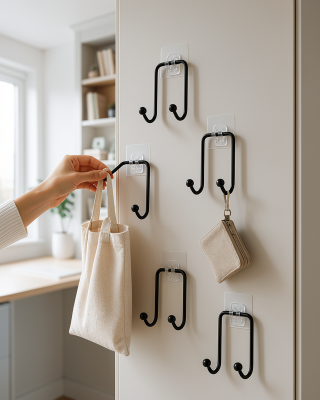5'li Yapışkanlı Askı Seti Mutfak Banyo ve Ev İçin Çok Amaçlı Askılık