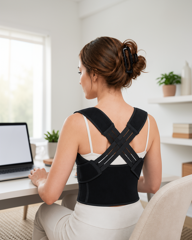 Lastikli Dik Duruş Korsesi Ayarlanabilir Sırt Omuz ve Bel Destek Korsesi