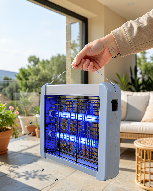 12W Elektrikli Sinek Öldürücü Çift UV Işıklı Asılabilir Böcek Öldürücü Lamba