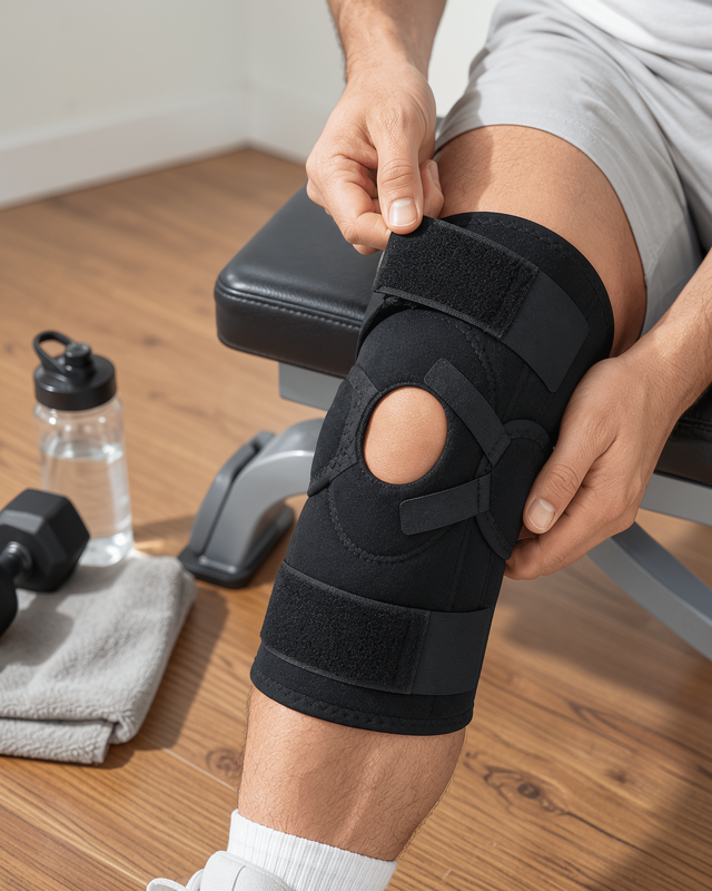 Yan Destekli Ligamentli Dizlik Açık Patella Ayarlanabilir Spor ve Günlük Kullanım