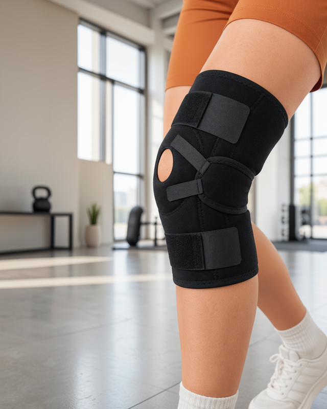 Ligamentli Sporcu Dizliği Patella Destekli Ayarlanabilir Bantlı Diz Koruyucu