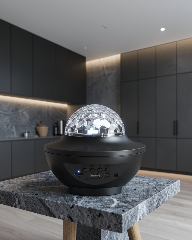 Bluetooth Hoparlörlü RGB Disko Işığı Müzikli Parti Lambası USB TF Kart Destekli