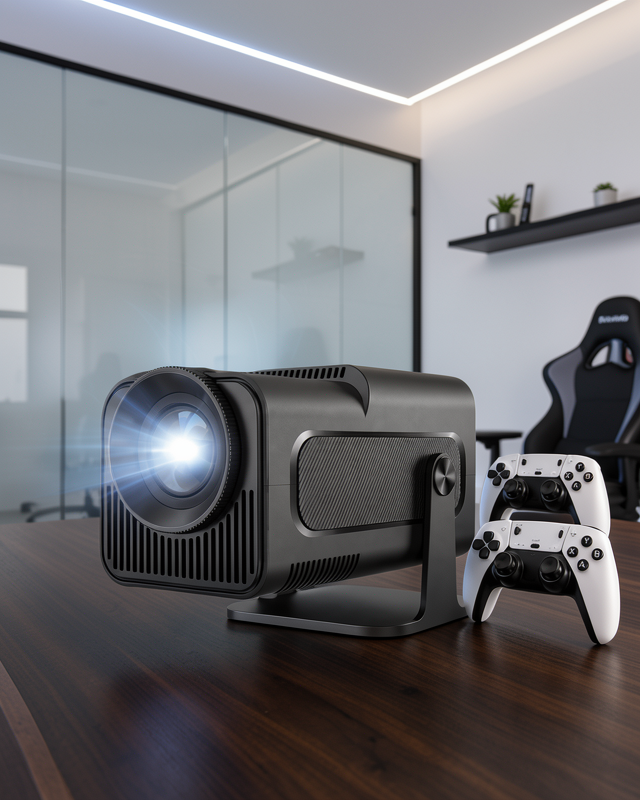 Çift Kollu Game Box Projeksiyon Cihazı Kumandalı Android Tv Dahili Hoparlör