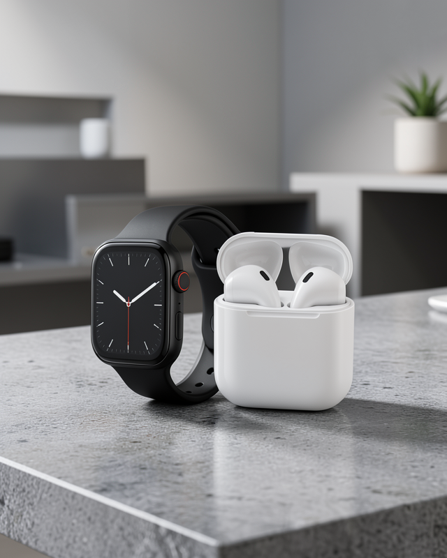 Akıllı Saat Gümüş Kasa Bluetooth Kulaklık Hediyeli Çok Fonksiyonlu İkili Set