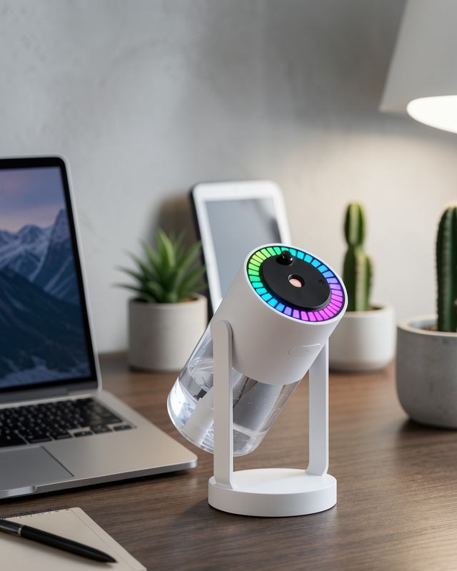 RGB Işıklı Hava Nemlendirici Ultrasonik Teknoloji ve Portatif Tasarım Yeni Nesil