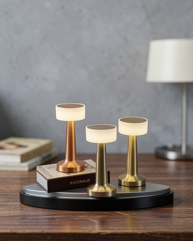 Modern USB'li Kablosuz Masa Lambası – Minimalist Tasarım, 3 Farklı Parlaklık