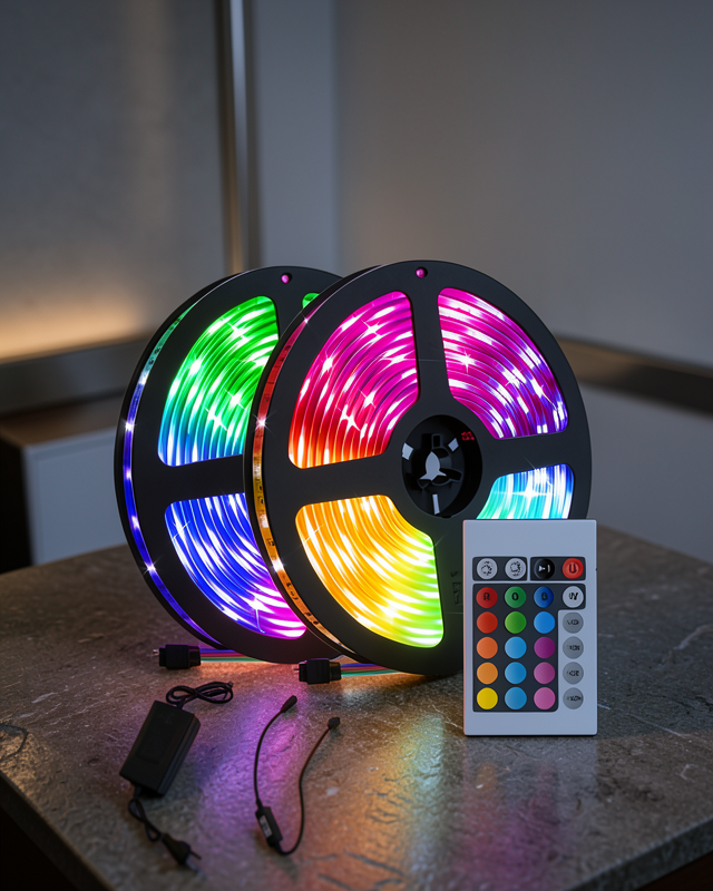 Yeni Nesil RGB Işıklı 10Metre Şerit LED Kumandalı Kullanım