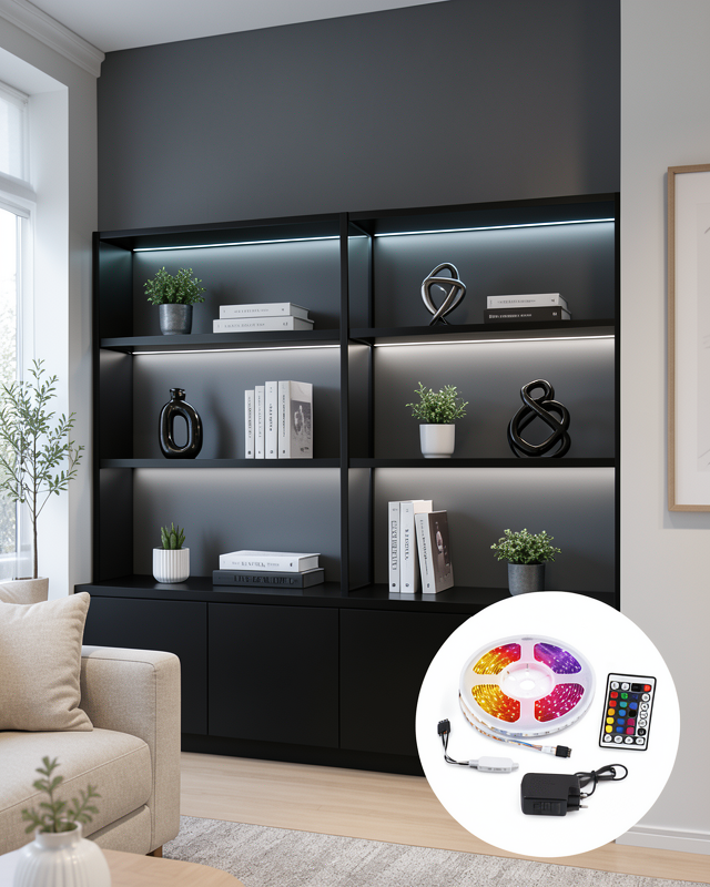 5 Metre Kumandalı RGB LED Şerit 2835 SMD Dekoratif TV Oda Masa Arkası Aydınlatma
