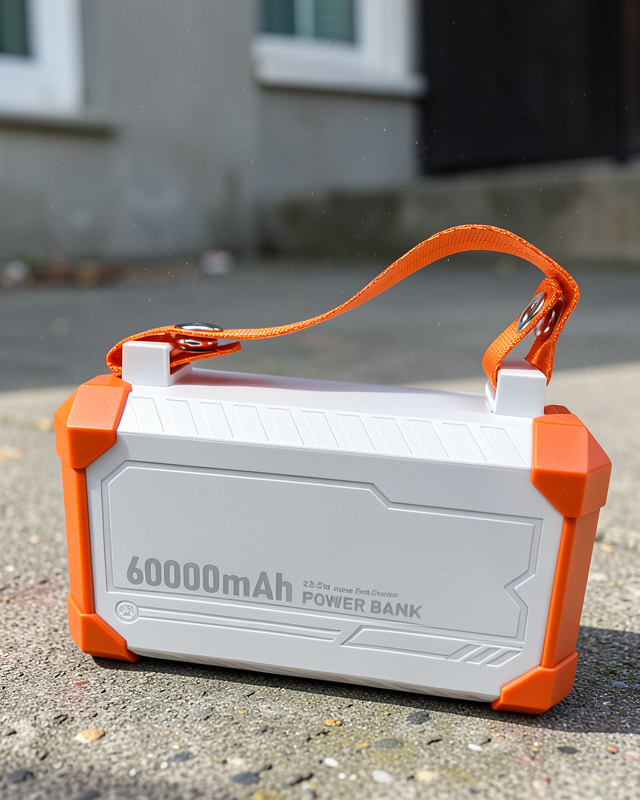 Kamp ve Seyahat İçin 60000 mAh Powerbank 22.5W Hızlı Şarj Acil Durum Işıklı Taşıma Saplı 4 Entegre Kablolu