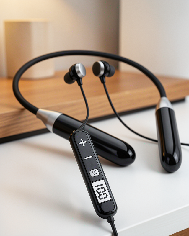 Kablosuz Bluetooth Boyun Kulaklığı Mikrofonlu Müzik Dinleme Çağrı Cevaplama Ses Kontrollü Kulak İçi Kulaklık