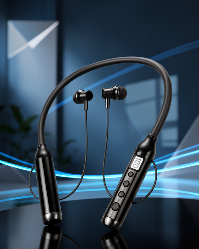 Uzun Kullanım Süreli Bluetooth Kulaklık Boyun Bantlı Mikrofonlu 600 Saat Müzik Süreli Ses ve Çağrı Kontrollü Kablosuz Kulaklık