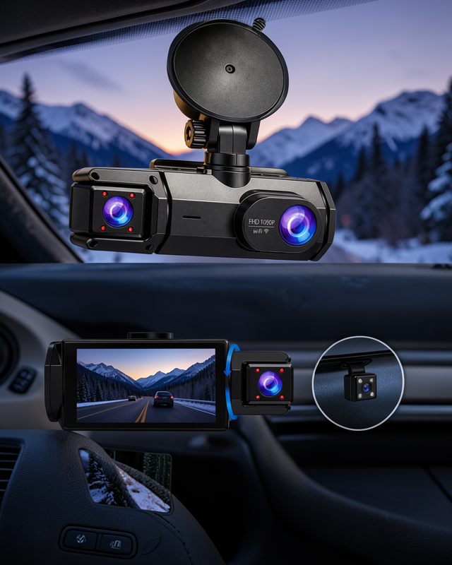Full HD 1080P Çift Kamera 180° Geniş Açı WiFi Şarjlı Kullanım