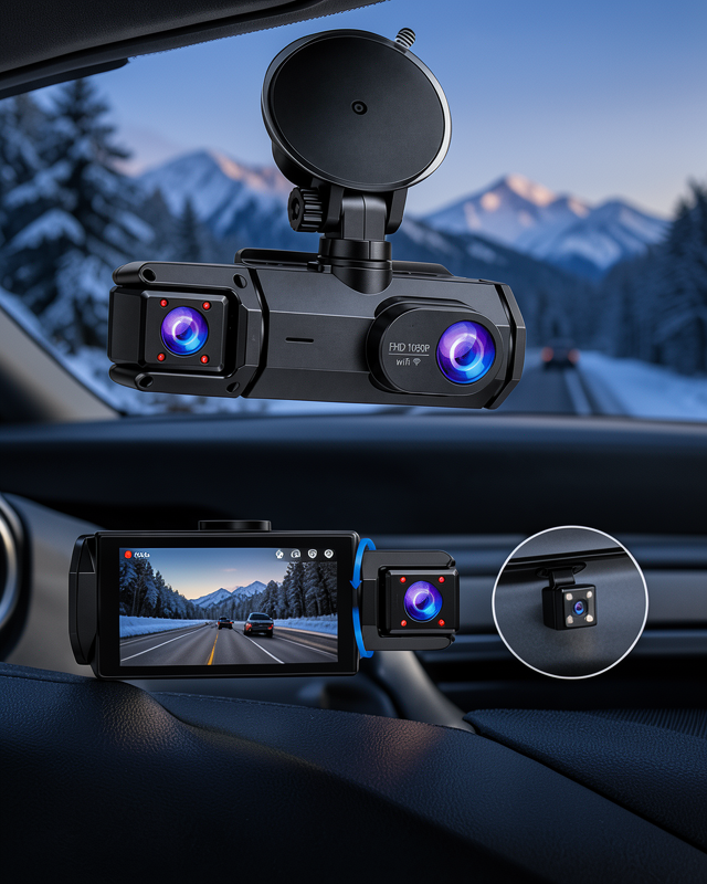 Full HD 1080P Çift Kamera 180° Geniş Açı WiFi Şarjlı Kullanım