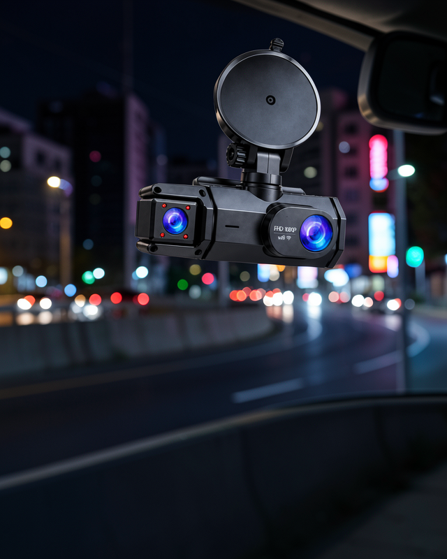 Ön Arka Kamera 1080P Full HD WiFi 180° Geniş Açı Şarjlı
