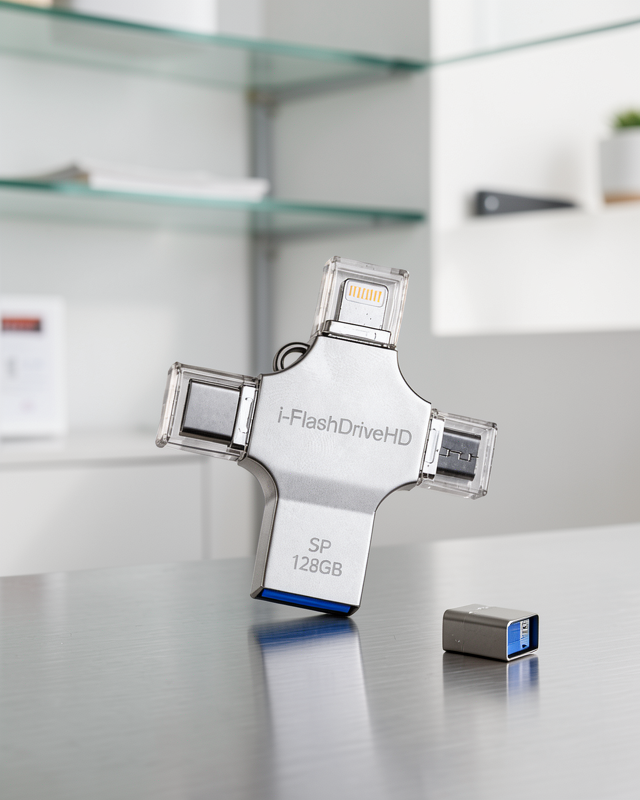 4in1 128GB USB Flash Bellek Lightning Type-C USB-A MicroUSB Girişli Çok Amaçlı Bellek