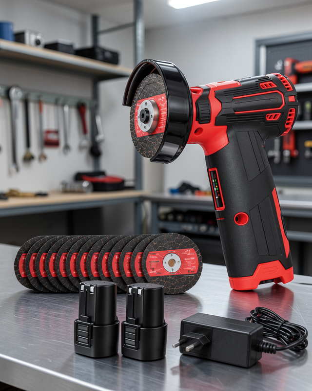 DFL70 Mini Taşlama 12V 2.0Ah Li-Ion Çift Akülü 76 mm Kesici Disk 10 Adet Kesici Taş Hediyeli