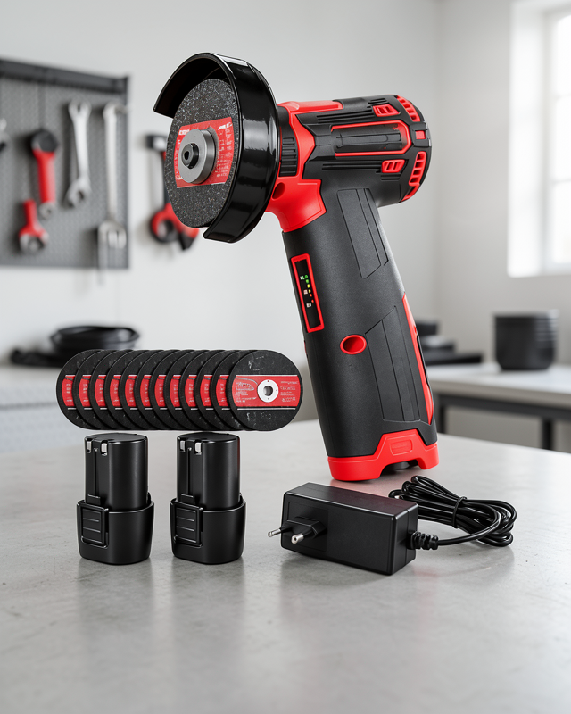 DFL70 12V Mini Şarjlı Taşlama 2 Adet 2.0Ah Li-Ion Akü 76 mm Kesici Disk 10 Adet Taş Hediyeli