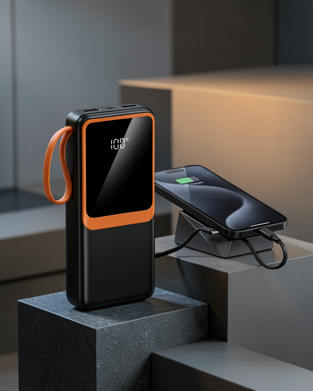 20000 mAh Dijital Ekranlı Powerbank Çoklu Bağlantı Uçlu Taşınabilir Yedek Batarya