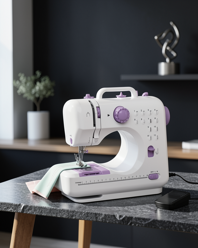 Çok Fonksiyonlu Mini Dikiş Makinesi 12 Dikiş Seçenekli 2 Kademeli Hız Ayarlı