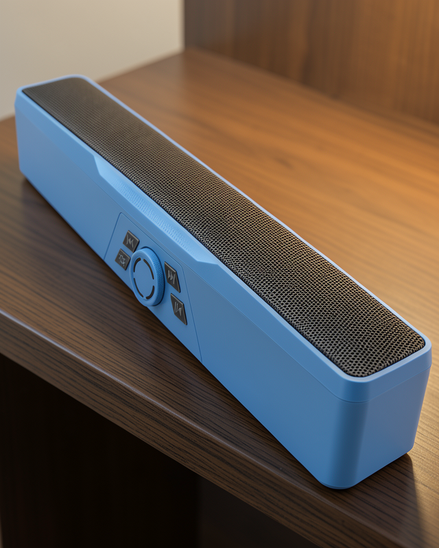 Monitör Altı Kullanıma Uygun RGB Işıklı Bluetooth Soundbar Hoparlör 1500 mAh Mavi