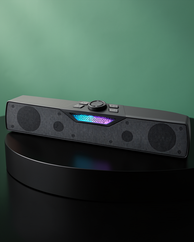 Kablosuz Müzik Dinleme Bluetooth Hoparlör RGB Aydınlatmalı Siyah