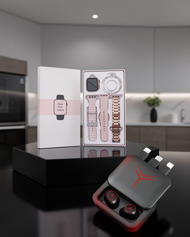 Powerbank Özellikli Bluetooth Kulaklık ve Nabız Ölçer Akıllı Saat Bileklik Hediyeli