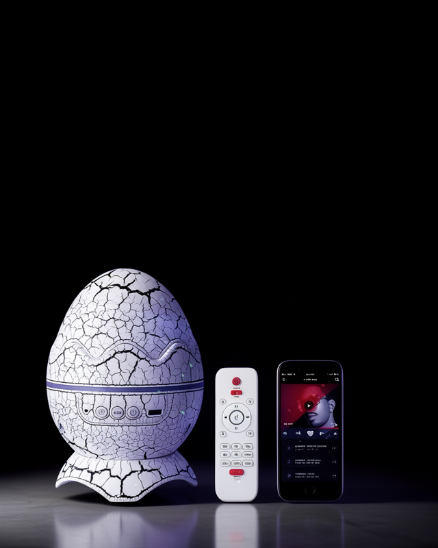 Yumurta Şeklinde Su Dalgalı Bluetooth Speaker Lamba Renkli Şarjlı