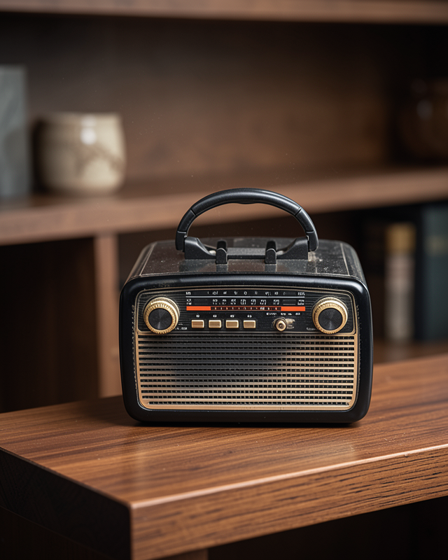Nostaljik Radyo Bluetooth Bağlantılı Müzik Kutusu Ahşap