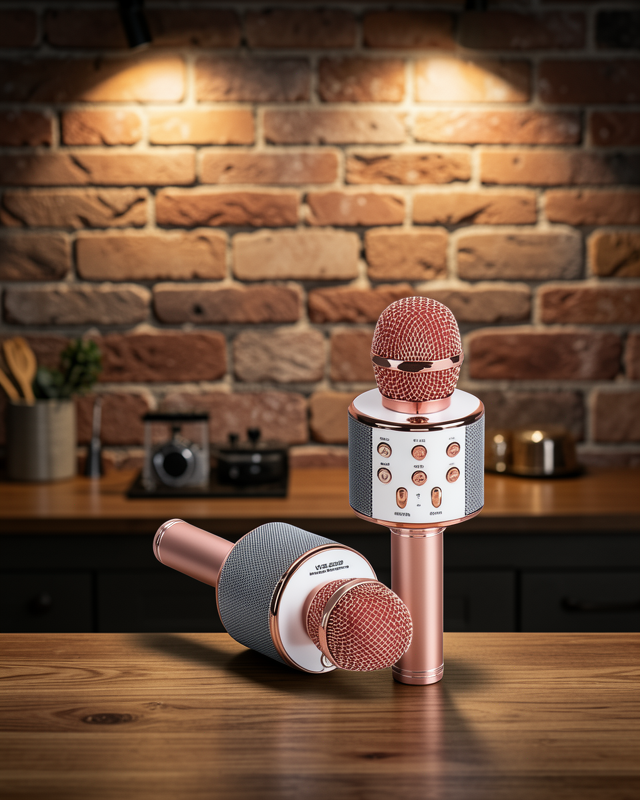 Bluetooth Hoparlör USB AUX SD Kart Kaoroke Mikrofon Uzun Pil Ömrü