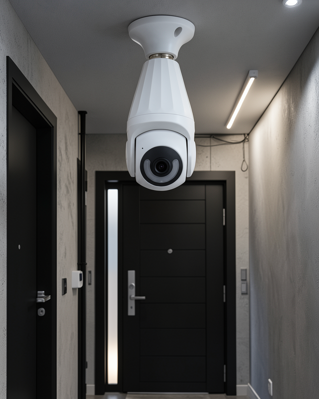 Lamba Duyuna Takılan WiFi Bağlantılı Gece Görüşlü IP Güvenlik Kamerası