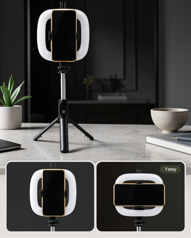 Kablosuz Kumandalı RGB Halka Işık Tripod Standı ve Manyetik Telefon Tutucu