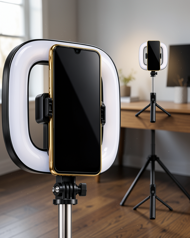 Type C Şarjlı RGB Halka Işık Manyetik Telefon Tutuculu Fotoğraf ve Video Standı