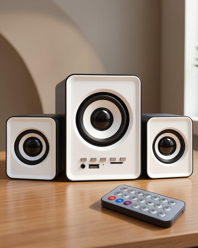 FM Radyolu Bluetooth Masaüstü Hoparlör Seti