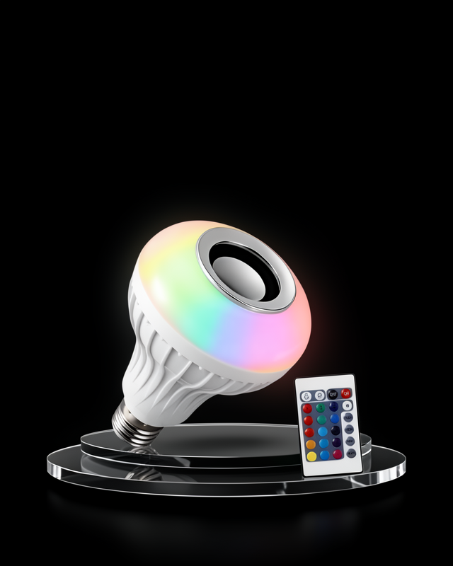 Kumandalı RGB Led Işık Bluetooth Hoparlör Ses Lambası Renkli Ampul