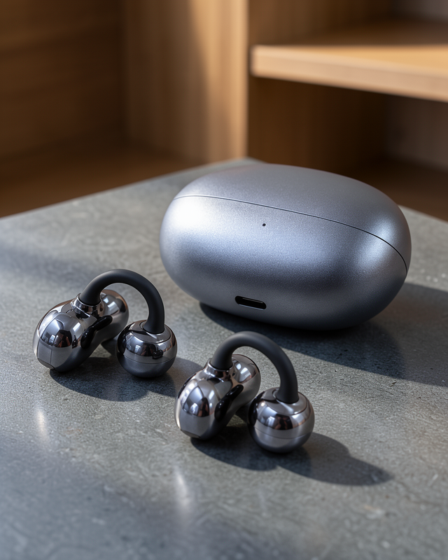 Küpe Tipi Klipsli Bluetooth 6.0 Kulaklık 2500 Saat Bekleme Süreli